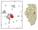 Champaign County Illinois Incorporated and Unincorporated areas Urbana Highlighted